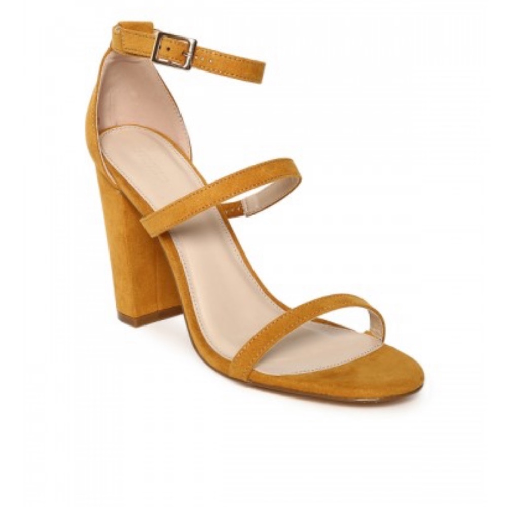 Yellow block heels